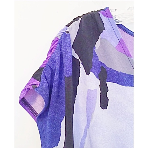 LANE BRYANT Knit Draped Front Top Purple - Picture 5 of 7